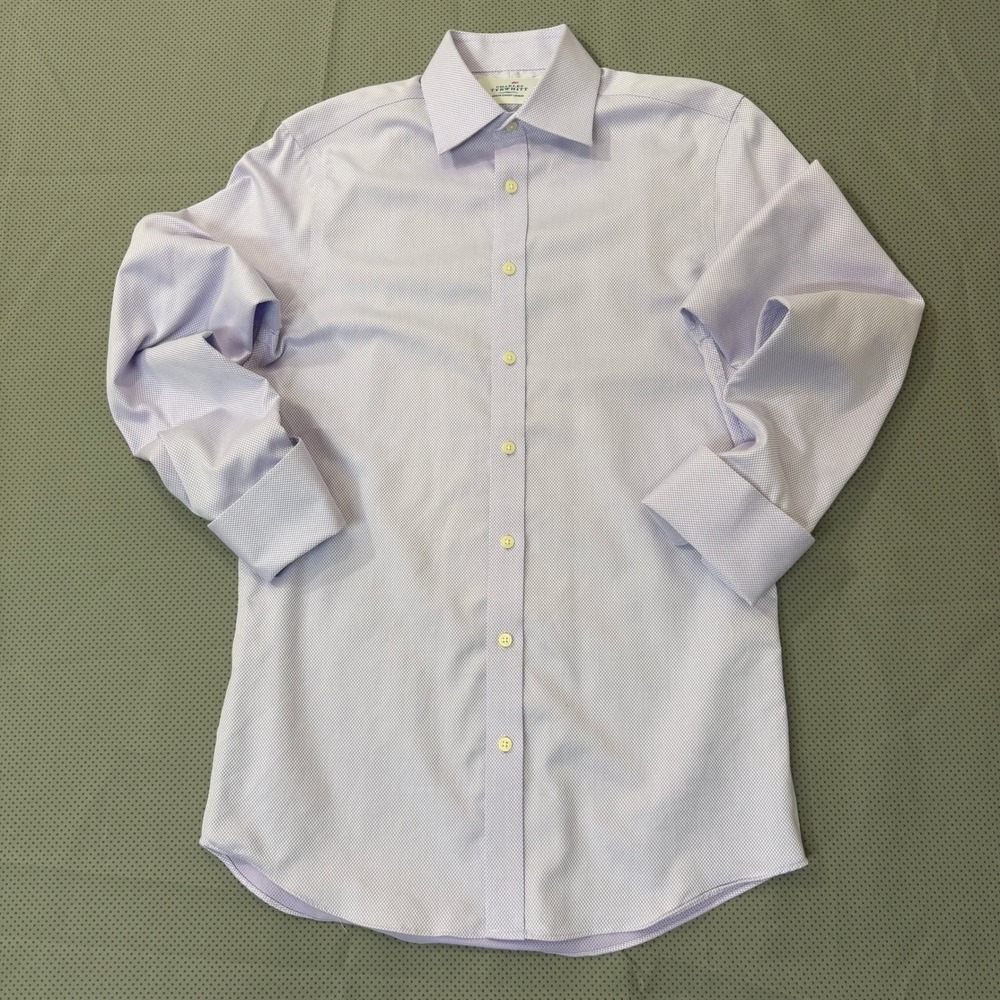 Charles Tyrwhitt Dress Shirt Mens 15/35 Purple Non Iron Slim Fit French Cuffs